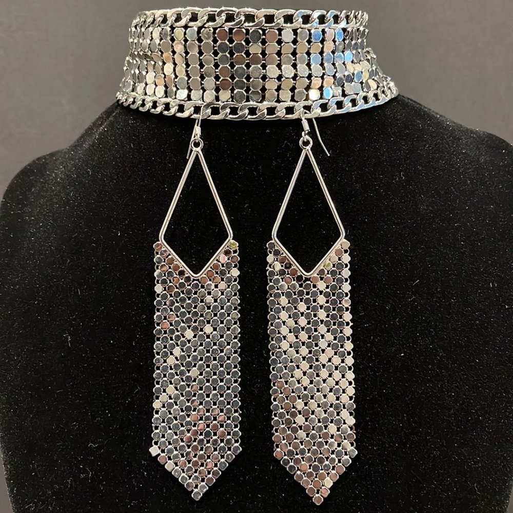Chainlink Necklace with Earrings Set